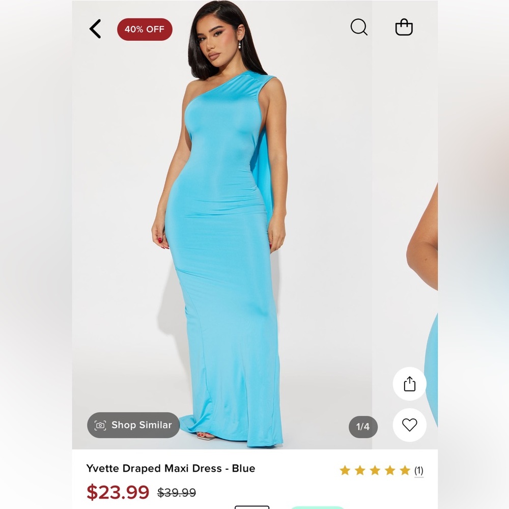 FashionNova Light Blue Maxi Open back dress